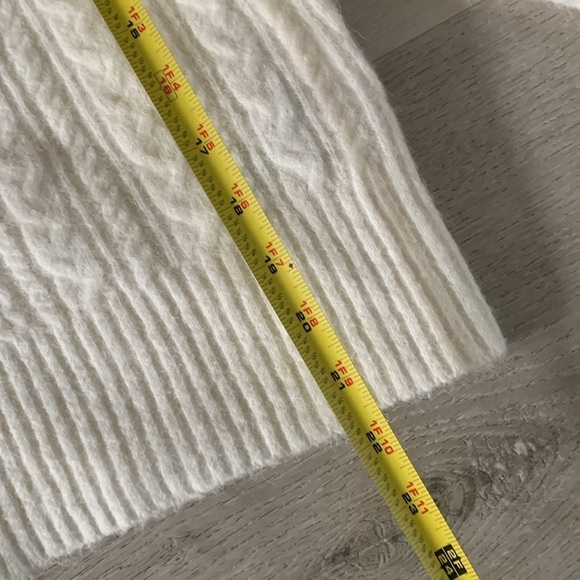 Madewell cable Winslow mockneck pullover antique cream size M Alpaca blend - Picture 8 of 9